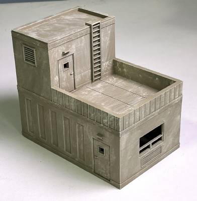 Small Two story Concrete Building (painted)